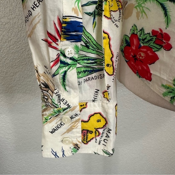 J. Crew Hawaiian 100% Cotton Button Down Long Sleeves Shirt, Sz Medium - Picture 9 of 12